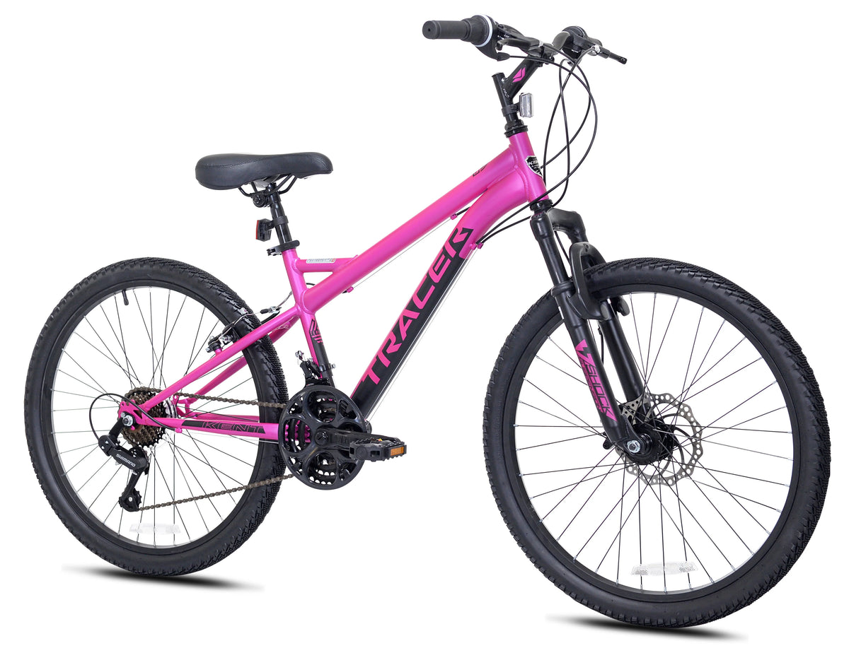 Kent Bicycles 24-inch Teen Tracer Girl's Mountain Bicycle, Pink