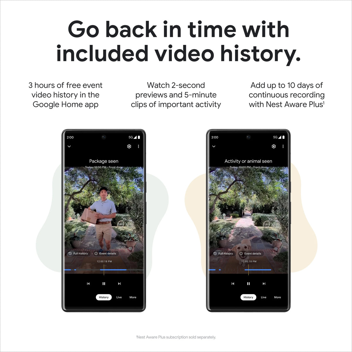 Google Nest Doorbell (Wired, 2nd gen) - Video Doorbell Camera - Doorbell Security Camera - Snow