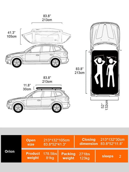 Naturnest Rooftop Tent Hard Shell,Roof Top Tent Hardshell Rooftop Tents for Van Jeep Suv Truck Car Tents for Camping Suv Tent for Car (Green)