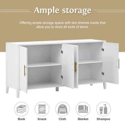 Black Accent Cabinet, Atumon Storage Cabinet Furniture, Modern Buffet Sideboard, Wooden Accent Cabinet with 3 Doors, Accent Storage Cabinet for Entryway Hallway Living Room, 48"L x 17.7"W x 31.9"H