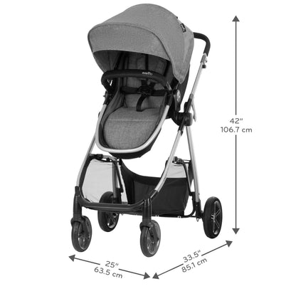 Evenflo Omni Plus Modular Travel System with LiteMax Sport Infant Car Seat, Mylar Gray, Unisex