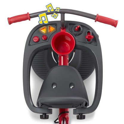 Radio Flyer, 4-in-1 Stroll 'N Trike with Activity Tray, Red & Gray, Convertible Tricycle