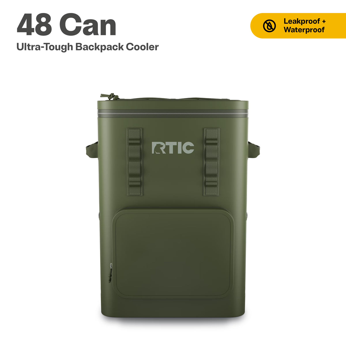 RTIC 48 Can Ultra-Tough Backpack Cooler, Leakproof Cooler, Waterproof Zipper, Navy