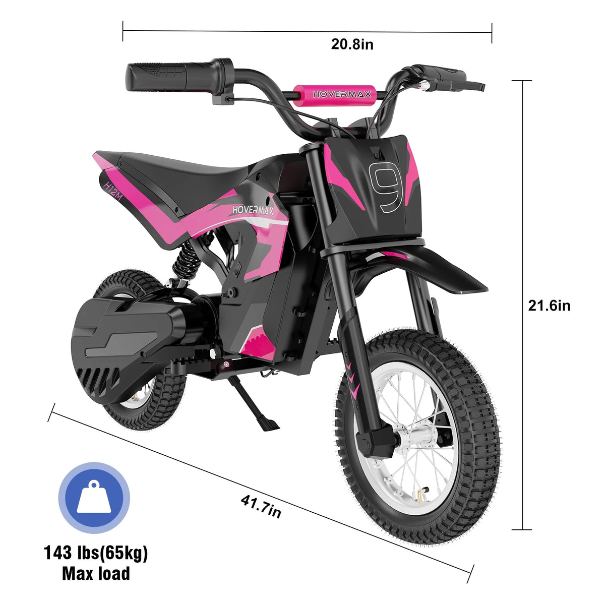 HOVERMAX H12M 36V Electric Dirt Bike, 300W Electric Motorcycle 15.5MPH Max Speed, Ride On Toys motocross for Kids Teens, Blue