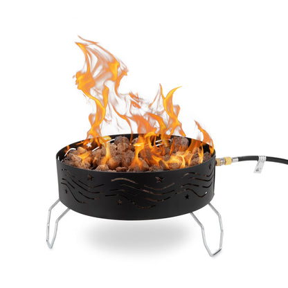 Camco Olympian Big Red Campfire, Approved for RV Campgrounds, Includes 10-Foot Propane Hose (58035)