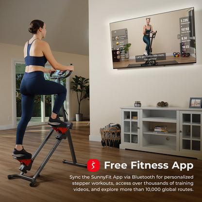 Sunny Health & Fitness SMART Climber Stepper with Handlebar & Free SunnyFit® App Membership – SF-S021001