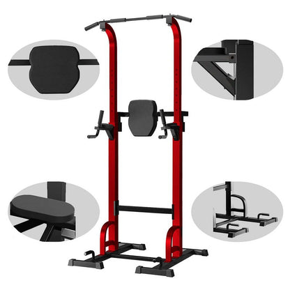 Station Stand Pull Up Bar for Gym Strength Training Workout Equipment，Red