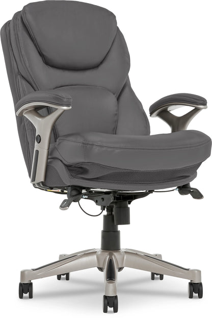 Serta Back in Motion Technology Fabric Executive Office Chair, Light Gray