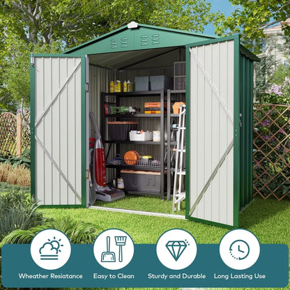 6' x 4' Outdoor Storage Shed on Sale, Aiho Shed & Outdoor Storage Clearance, Metal Storage Shed for Outside, Backyard, Garden & Patio - Dark Gray