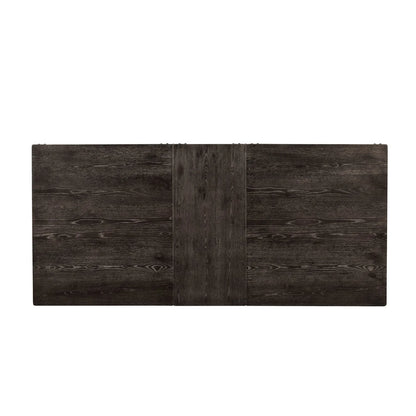 Tyler 88 Inch Classic Rectangular Dining Table Rubberwood Charcoal Gray