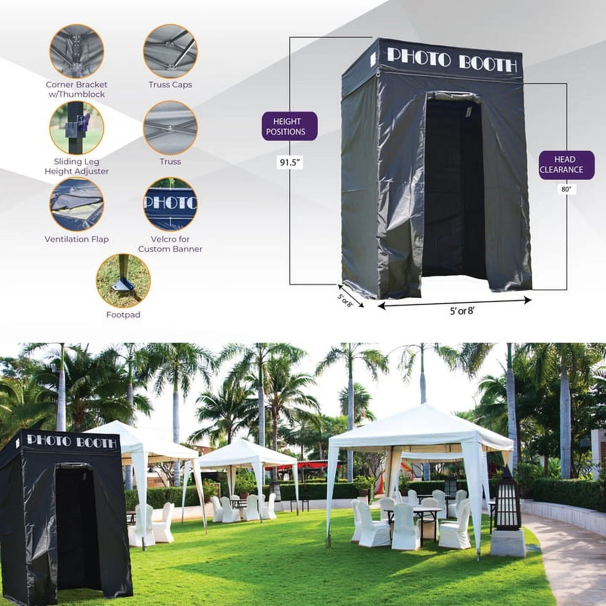 Impact Canopy 5x5 Pop Up Portable Photo Booth, Photo Tent