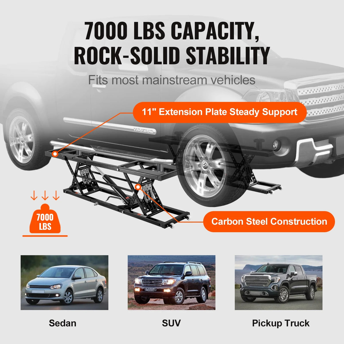 SKYSHALO, Durable Q235B Carbon Steel, Adjustable Height, Mobile Lifting Jack