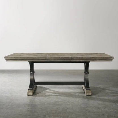 Birmingham Nailhead 6-Piece Table with Nail Head Bench Dining Set, Driftwood