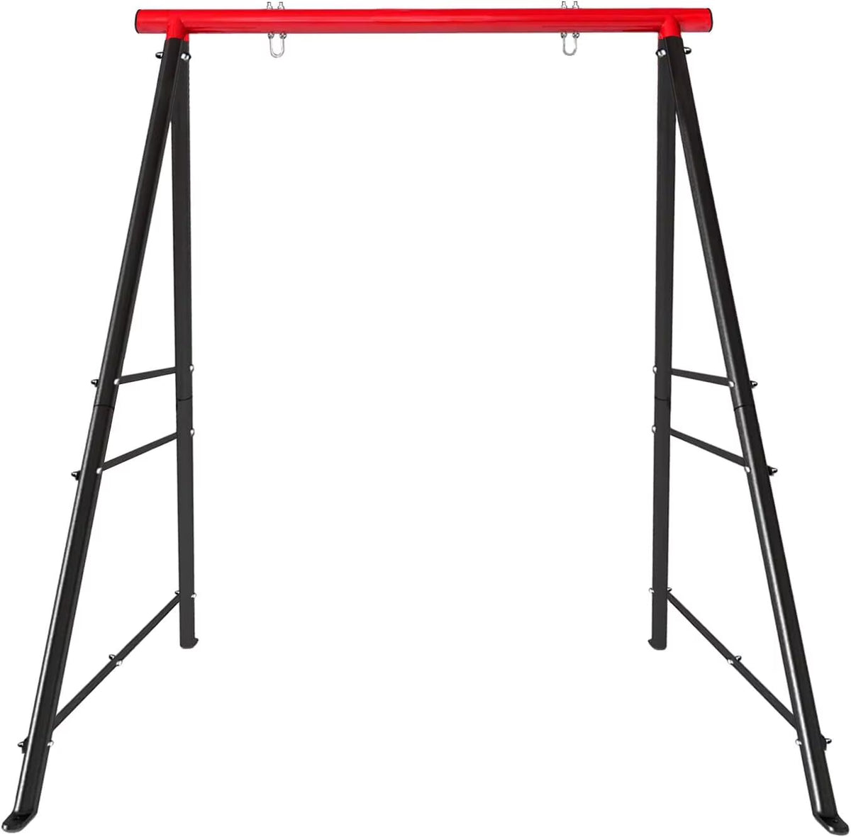 IVV Swing Stand for Porch, Outdoor Heavy Duty Swing Frame, Steel Metal Frame with 4 Ground Pegs, 73" Height Holds Up to 550lbs, Red (Swing NOT Included)