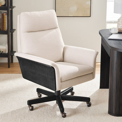 Better Homes & Gardens Juliet Tall Back Office Chair, Olive and Light Honey Finish