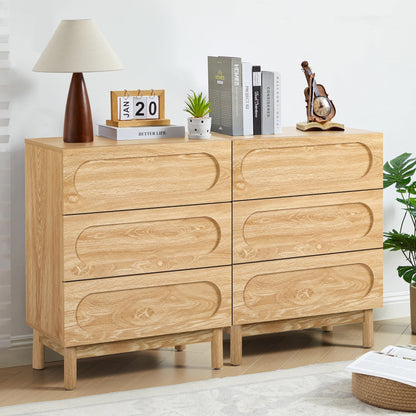 MIYZEAL Modern Wood Chest of 3 Drawers Bedroom Dresser, Wide Storage Cabinet & Contemporary Nightstand for Adults Walnut Finish Bedside Furniture