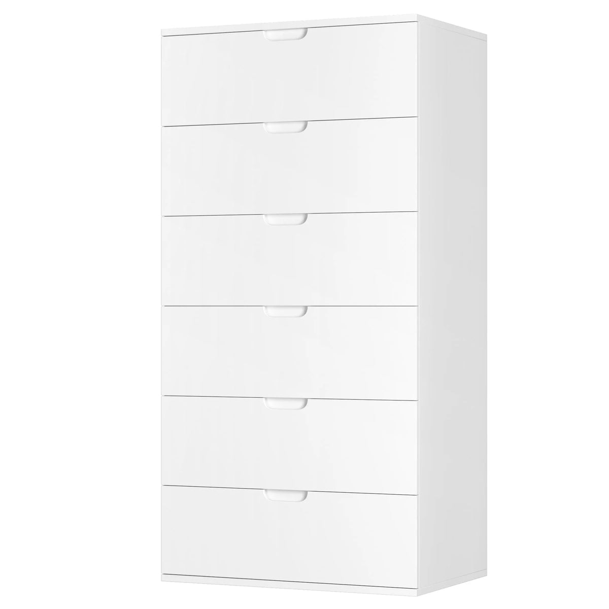 Homfa 6 Drawers Dresser, 47"H White Dresser, Modern Chest with Drawer for Bedroom