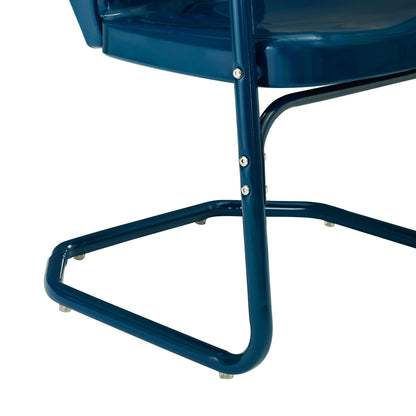 Crosley Ridgeland 2Pc Outdoor Metal Armchair Set - 2 Chairs-Color:Bright Red Gloss
