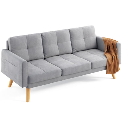 Lofka Sofa Couch with Large Storage Pockets and Soft Seats,Modern Loveseat Sofa for Apartment, Office, Bedroom,Deep Gray
