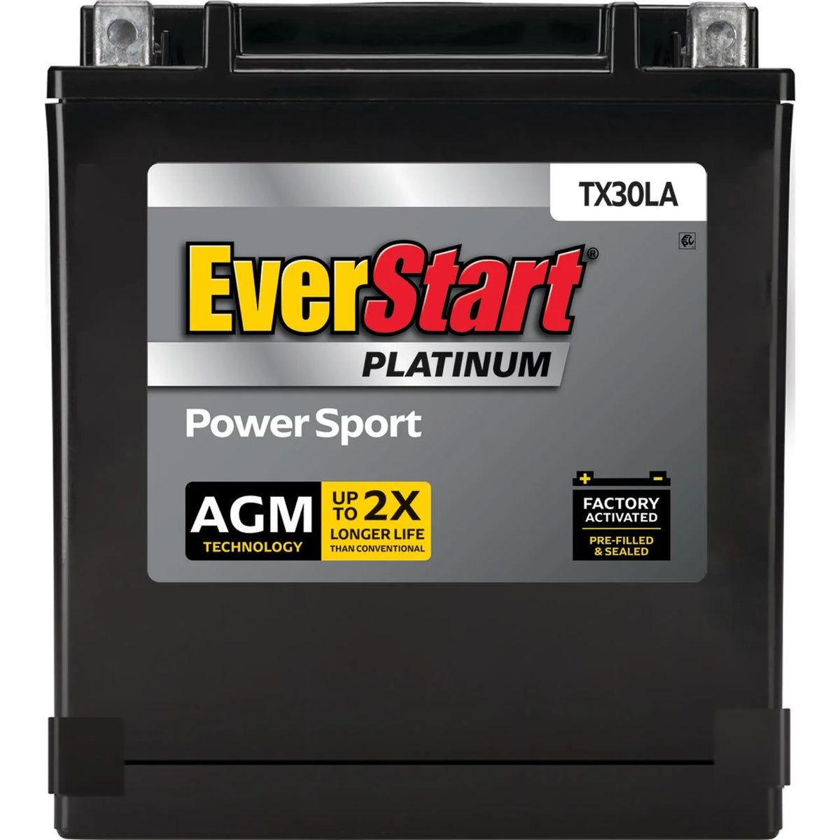 EverStart Platinum AGM PowerSport Battery, Group Size TX30LA 12 Volts, 385 CCA