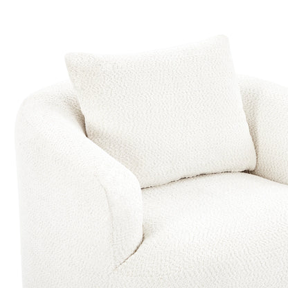 Harper & Bright Designs 360�� Swivel Accent Chair, Barrel Chair Swivel Upholstered Sofa Chair with Cushion for Living Room Office, Beige