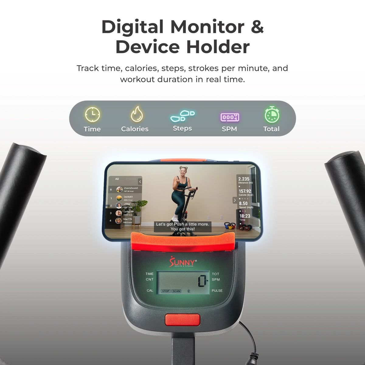 Sunny Health & Fitness SMART Climber Stepper with Handlebar & Free SunnyFit® App Membership – SF-S021001