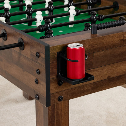 Best Choice Products Large 54in Full-Size Foosball Table for Home, Game Room w/ 2 Balls, 2 Cup Holders - Natural