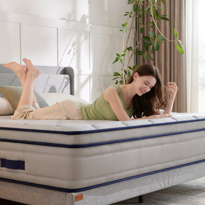 Twin Size Mattresses, 12 Inch Hybrid Memory Foam Individual Pocket Springs Twin Bed Mattress in a Box with Pressure Relief, Motion Isolation, CertiPUR-US, 100 Nights Trial