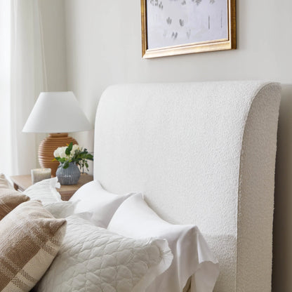 My Texas House Flynn Boucle Platform Bed, Queen, Cream