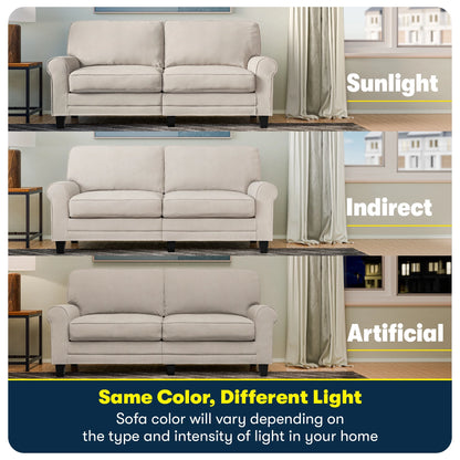 Serta Copenhagen 78" Rolled Arm Sofa with Removable Covers Dark Brown