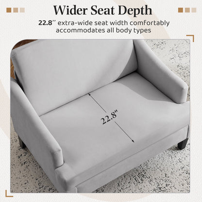 Bezseller Oversized Accent Chair with High Back, Armchair for Living Room or Bedroom, Beige