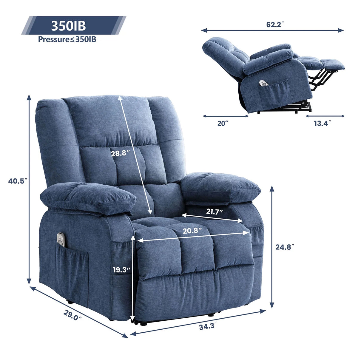 JONPONY Power Lift Recliner Chair Recliners for Elderly with Heat and Massage Recliner Chair for Living Room with Infinite Position and Side Pocket,USB Charge Port,Brown