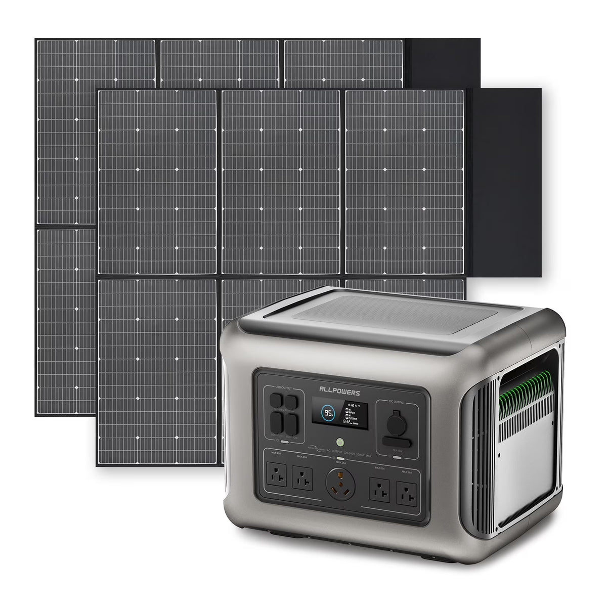 ALLPOWERS R2500 Portable Solar Generator Kit, 600W Monocrystalline Foldable Solar Panel with 2500Watt 2016Wh LiFePO4 Power Station, for Camping, Home Backup, RV, Power Outage, [Shipping Separately]