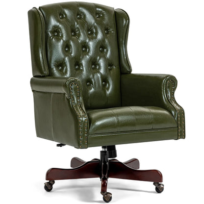 Homhum Classic Boss Office Chair, High Back Faux Leather Swivel Desk Chair, Adult, Brown