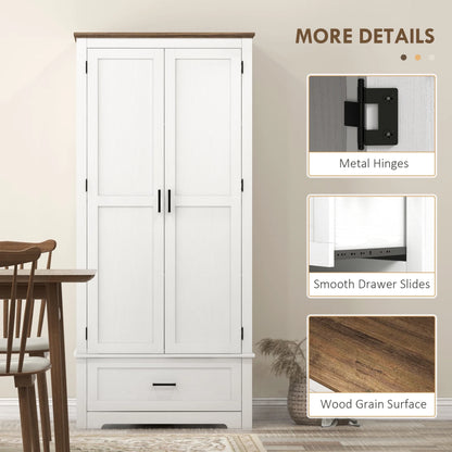HOMCOM 69" Tall Kitchen Storage Cabinet with Adjustable Shelves, Black