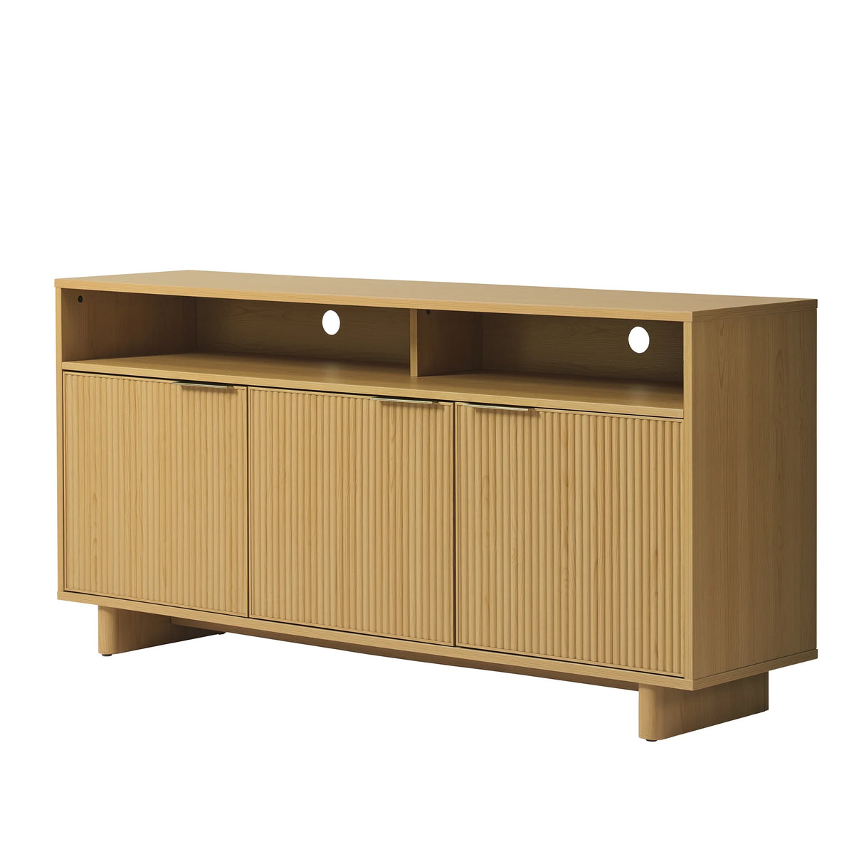 Better Homes & Gardens Lillian Fluted TV Stand for TVs up to 70", Natural Pine Finish