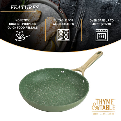 Thyme & Table 12-Piece Non-Stick Supreme Cookware Set, Pots and Pans Set - Cream