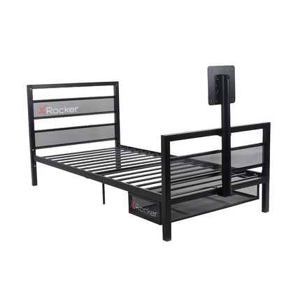X Rocker Basecamp Gaming Bed Frame with Storage, Black, Twin, Childre, Teen, 42.8" H