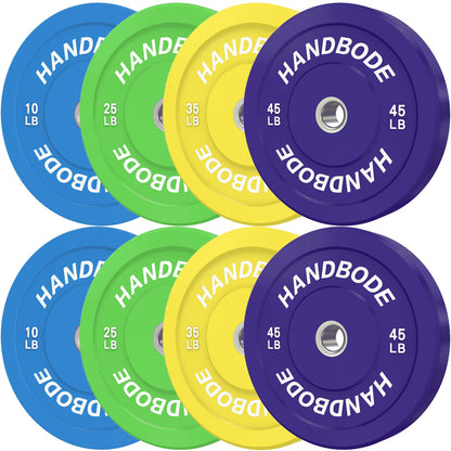 HANDBODE Bumper Plates Olympic Weight Plates, Colored Rubber plate for Weight Lifting and Strength Training 140LB