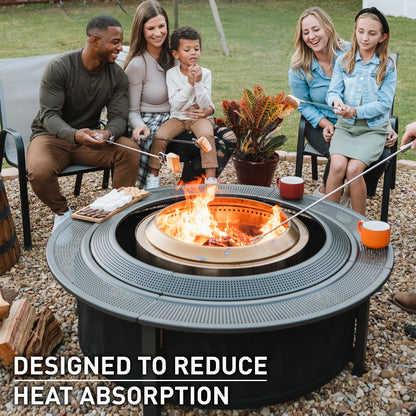 Solo Stove Fire Pit Surround Tabletop, Small | Elevation for Ranger and Bonfire Wood burning Outdoor Fire Pit, Powder-Coated Steel/ UV-Resistant Outdoor Fabric, Dimensions (HxDia): 20 x 42 in, Black