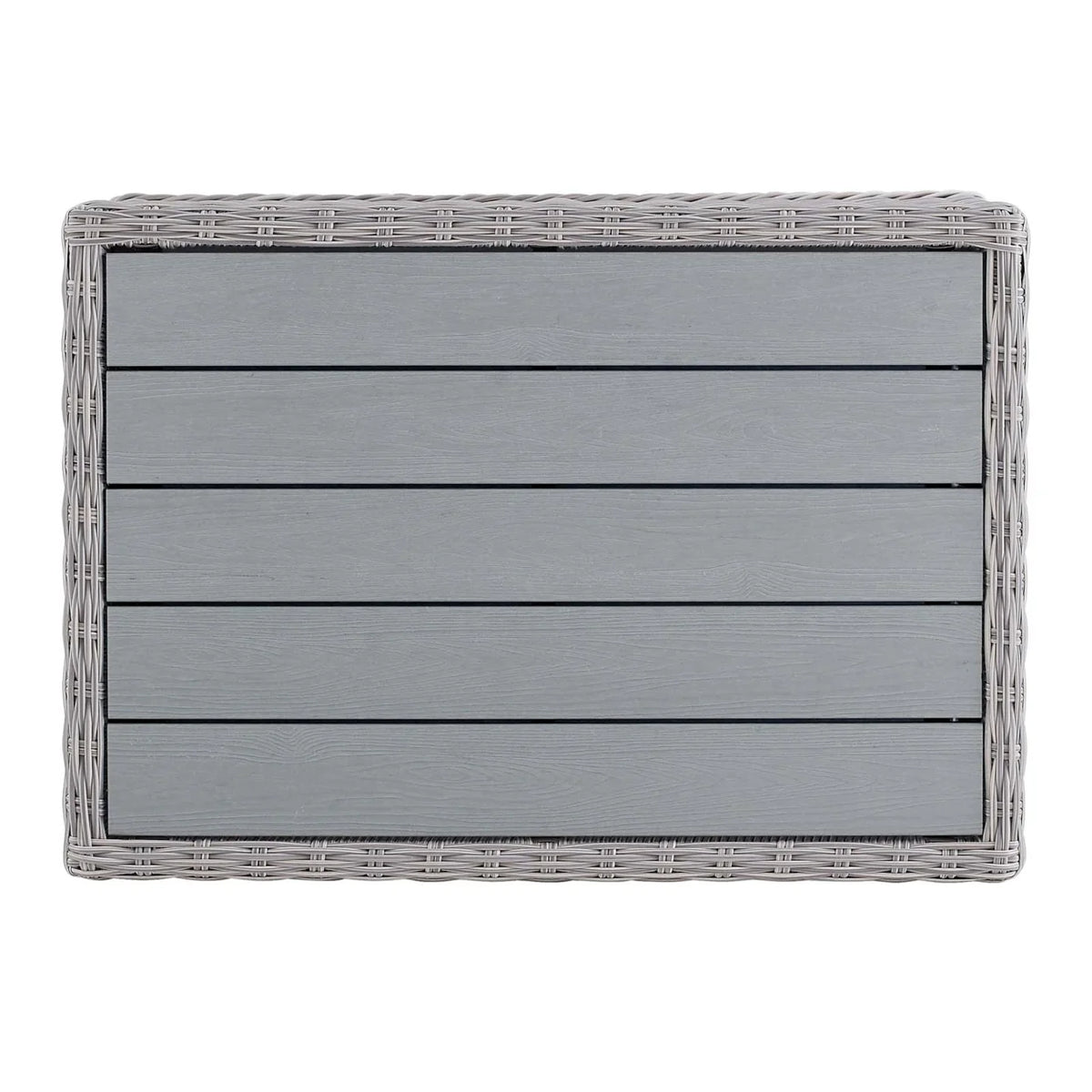 Modway Conway 45" Outdoor Patio Wicker Rattan Coffee Table in Light Gray