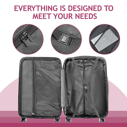 Zimtown 3 Piece Nested Spinner Suitcase Luggage Set With TSA Lock Royal Blue