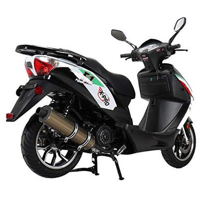 X-Pro Brand New 150cc Gas Moped Motorcycle, 13" Aluminum Wheels, Electric/Kick Start Large Headlights!