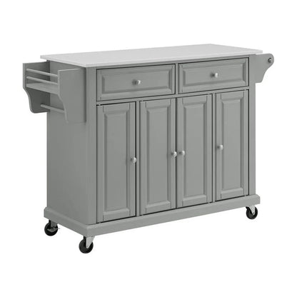 Crosley Full Size Kitchen Cart-Finish:Gray,Style:Granite Top/White