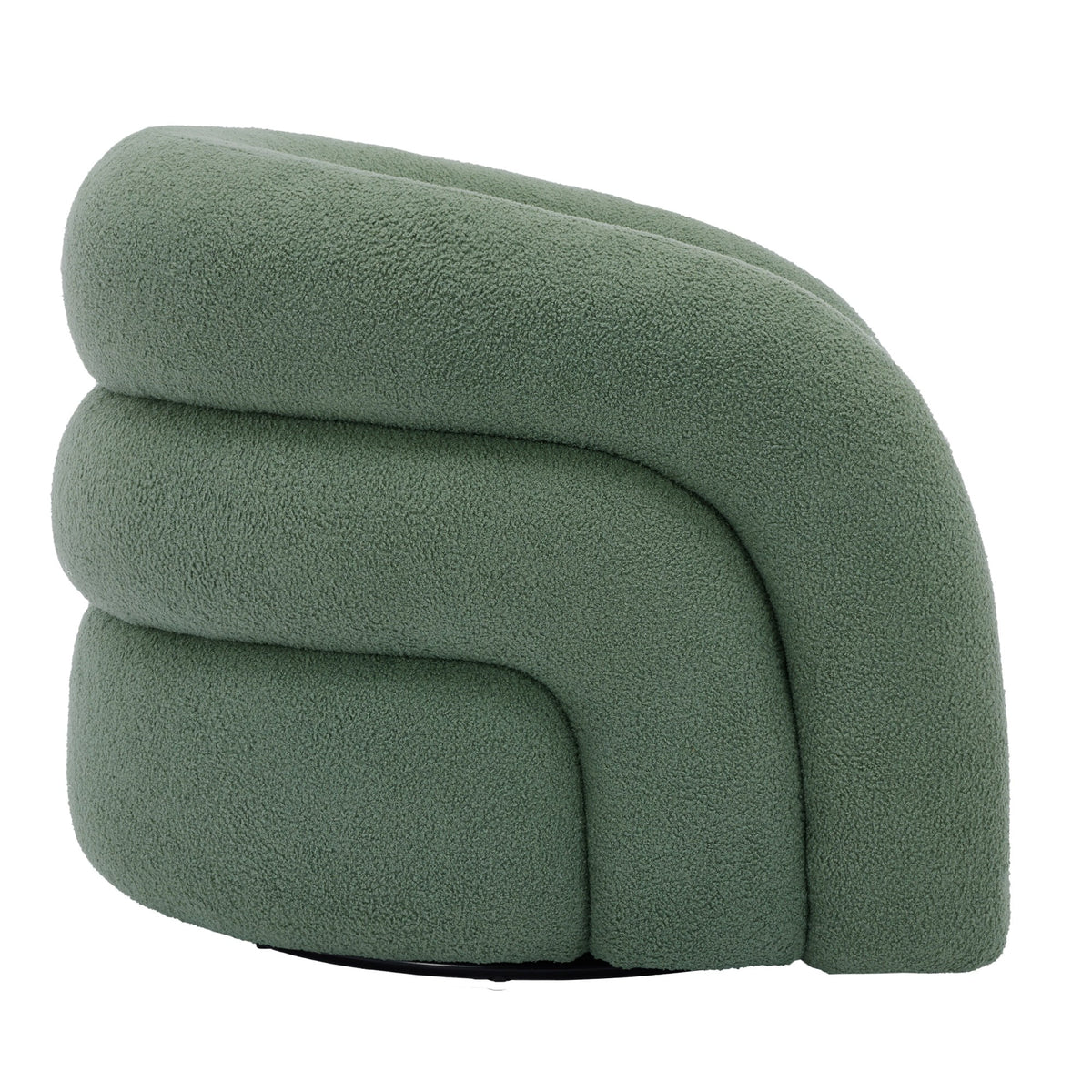 360�� Swivel Accent Chair for Living Room, Boucle Barrel Armchair Single Sofa Chair Reading Chair, Sage Green
