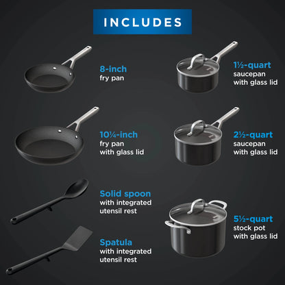 Ninja?? NeverSticka?�� Essential 14-Piece Cookware Set , Aluminium, Guaranteed to Never Stick, C19700