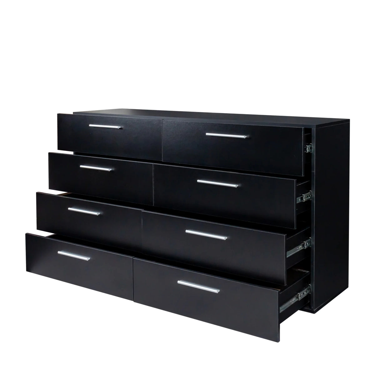 Ktaxon Bedroom Dresser with 6 Drawers, Wooden Double Dresser for Entryway, Wide Storage Cabinet for Living Room, Black