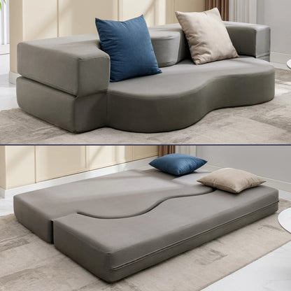 ZAFLY Full Size Convertible Futon Sofa Bed, Floor Sofa Bed Foldable, Foam Folding Mattress Sleeper, Cloth Fabrics Floor Couch Lounge Sleeper Bed for Living Room/Bedroom, Dark Grey