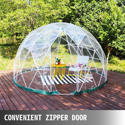 VEVOR Garden Dome 9.5ft - Geodesic Dome with PVC Cover - Bubble Tent with Door and Windows for Sunbubble, Backyard, Outdoor Winter, Party