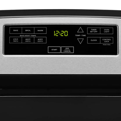 Amana? Brand New Model - AER6303MMS 30-inch Electric Range with 4.8 Cu ft oven. - assembled product Depth: 27.5�� - assembled product height: 46.08�� - assembled product Width: 30��